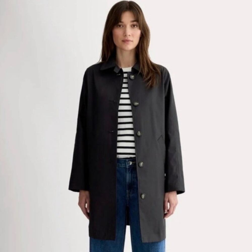 Everlane Black Single-Breasted Lightweight Coat